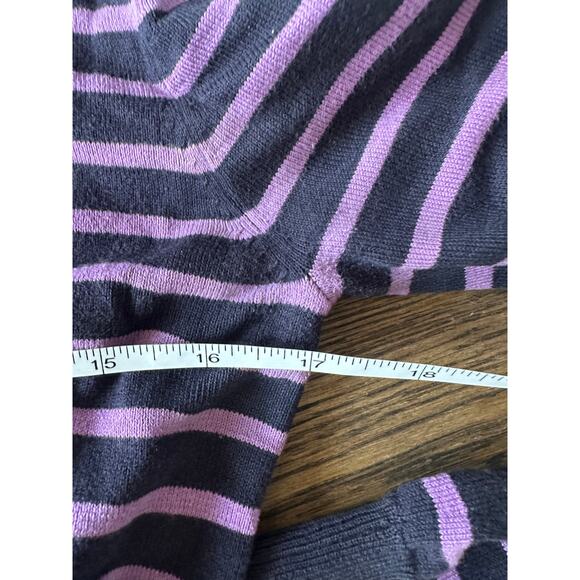 J.McLaughlin Striped Knit Sweater Purple Navy Gold Buttons S - Picture 7 of 8
